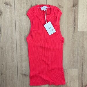 Vibrant Pink Ribbed Tank Top